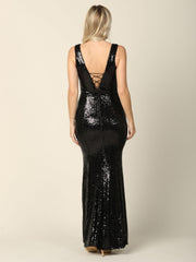 Long Fitted Formal Sleeveless Prom Dress