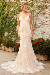 Long Lace Boho Wedding Dress