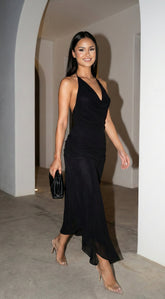Lecce Halter Maxi Dress - Black