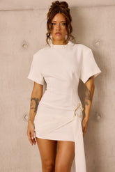 Noir Nights Woven Mini Dress - Ivory
