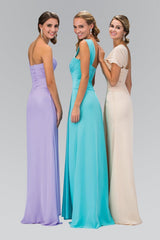One Shoulder Ruched Long Prom Dress Fomal