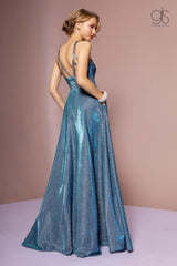 Sexy Long Evening Dress Prom Metallic Gown