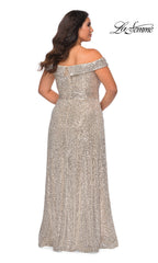 Plus-Size Long Sequin La Femme Formal Dress