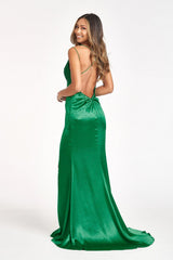 Sleeveless Long Satin Mermaid Prom Dress