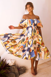 Sunny Spell Midi Dress - Blue Multi