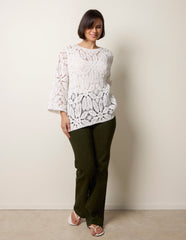 Flower Crochet Long Sleeve Top