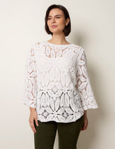 Flower Crochet Long Sleeve Top