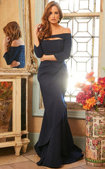 Jovani 09623 Front Cutout Off Shoulder Dress Formal Dress