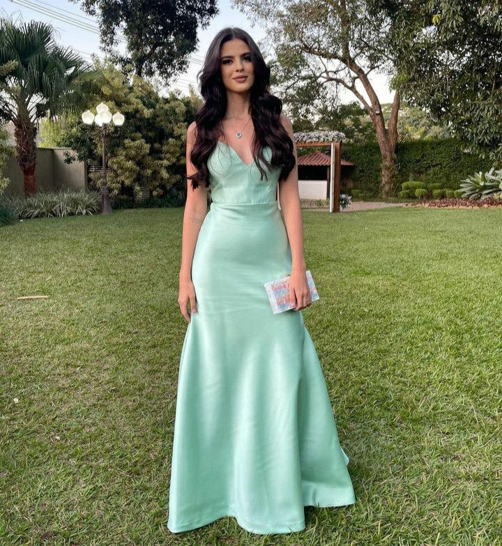 Modest Mermaid Spaghetti Straps Mint Green Satin Prom Dresses Inspiration Long Party Evening Dress 18th Birthday Outfits AB2361