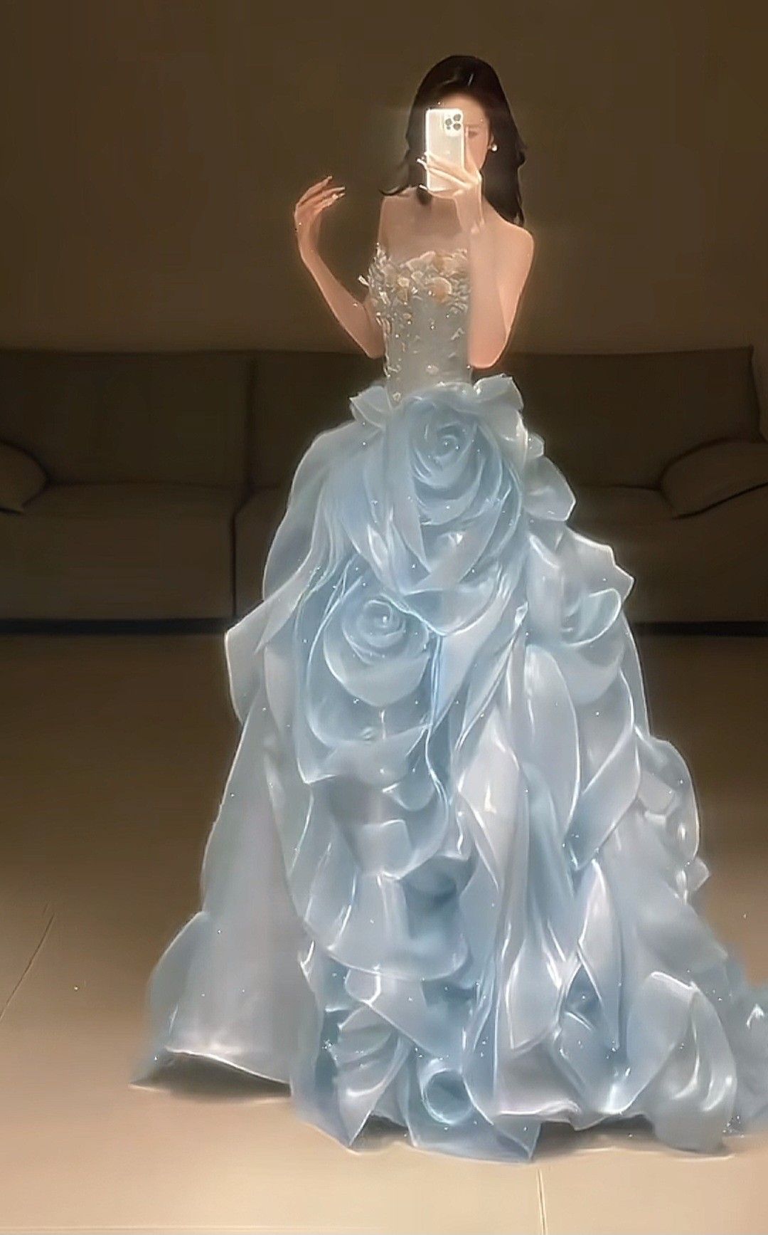 Ball Gown Strapless Light Sky Blue Prom Dress Party Dress Women Graduations Gowns For Teens High Schools AB1997