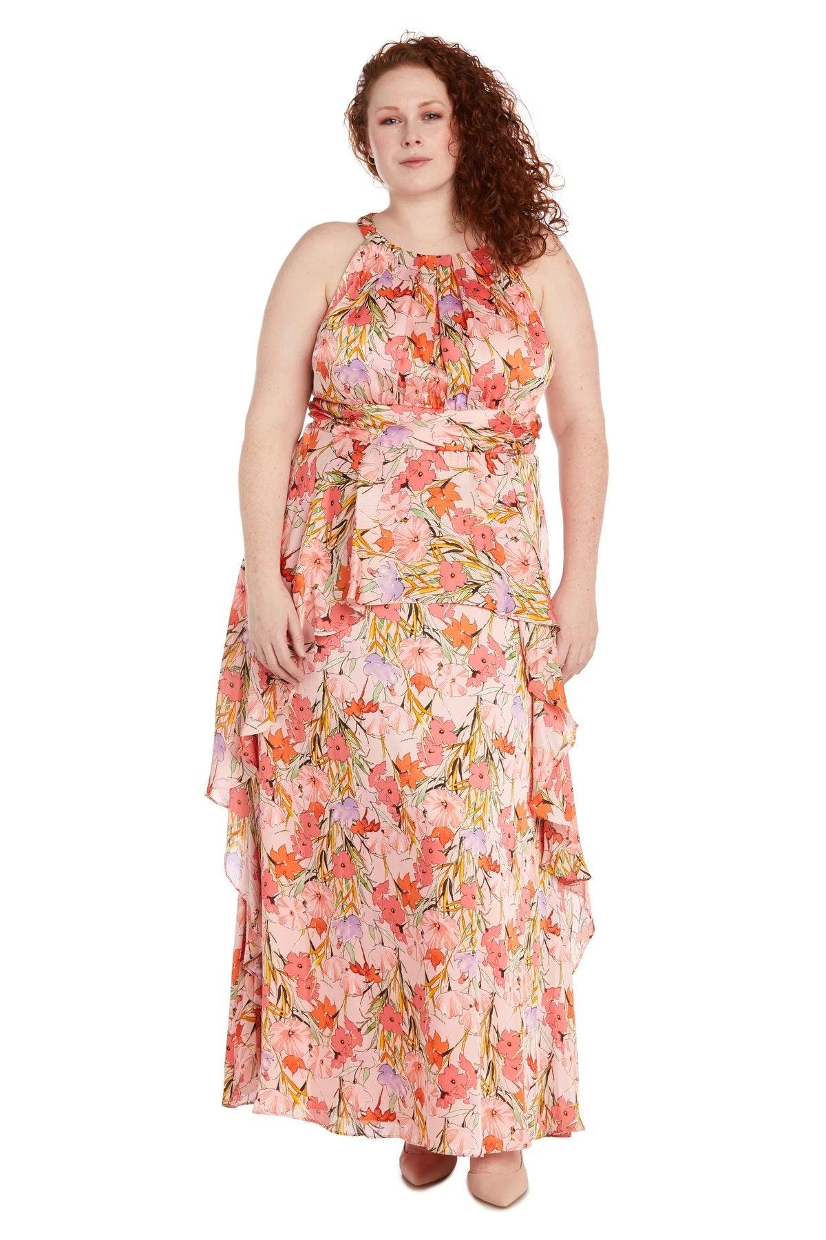 Plus Size Long Floral Dress Maxi R&M Richards 1118W
