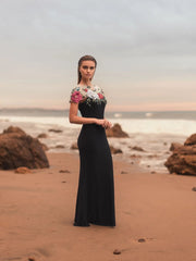 Floral Long Dress Fitted Mac Duggal 11817