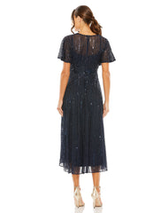 Cocktail Sequin Tea Length Formal Dress Sequin Tea Length Mac Duggal 14007