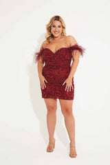 Primavera Couture 14062 Short Fitted Homecoming Plus Size Cocktail Dress