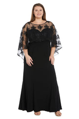 Long Formal Dress Plus Size Capelet R&M Richards 1560W