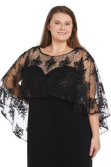 Long Formal Dress Plus Size Capelet R&M Richards 1560W