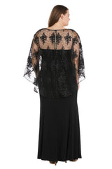 Long Formal Dress Plus Size Capelet R&M Richards 1560W