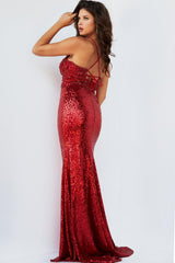 Jovani 22531 Long Formal Spaghetti Strap Beaded Prom Gown