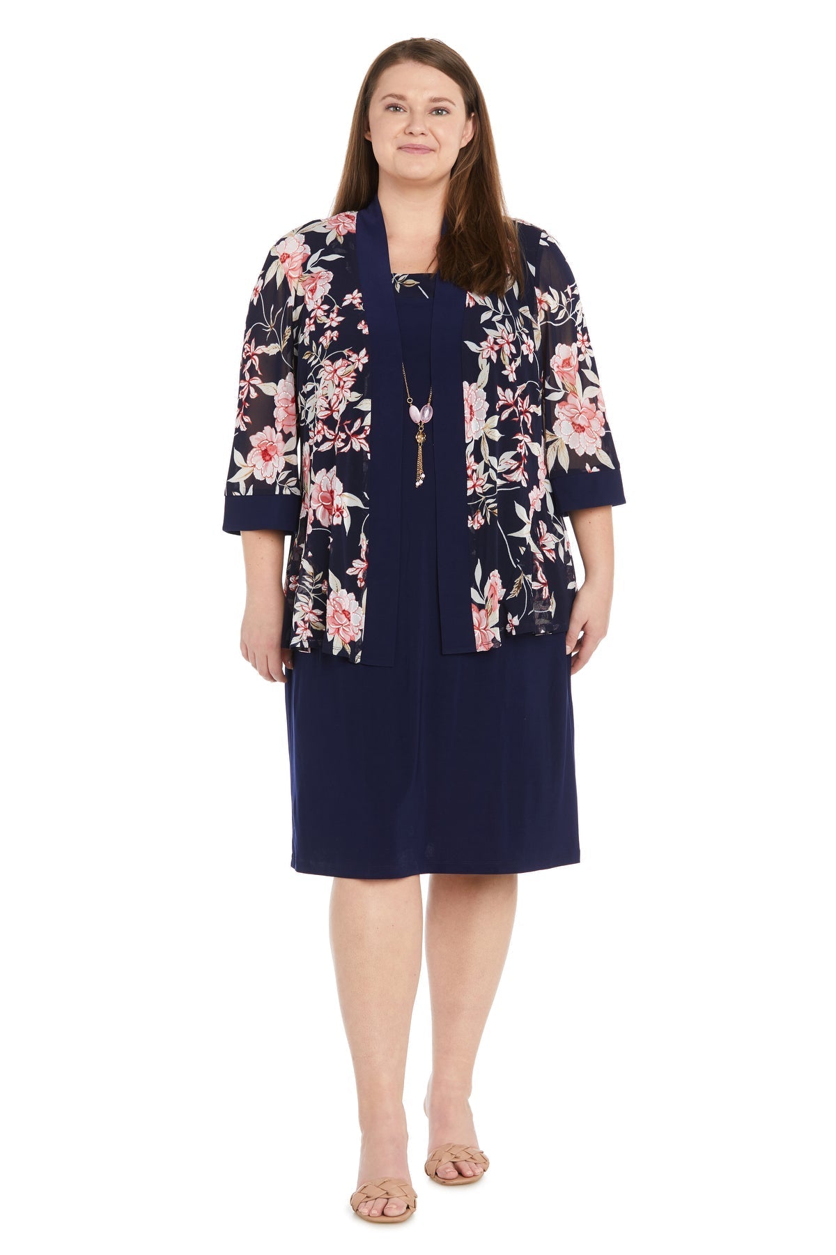 Plus Size Short Printed Dress Jacket R&M Richards 1759W