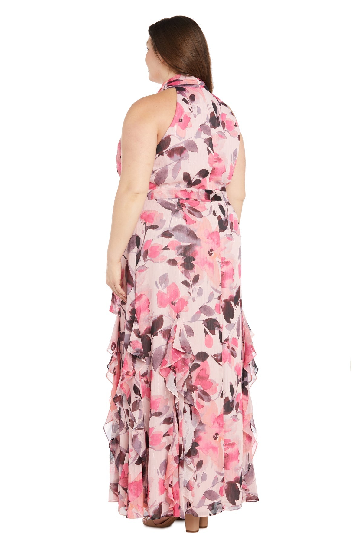 Plus Size Floral Printed Dress Long Formal R&M Richards 1915W