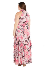 Plus Size Floral Printed Dress Long Formal R&M Richards 1915W