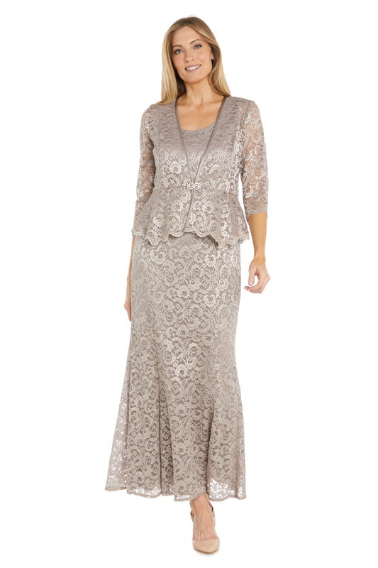 Glitter Long Jacket Dress Formal Petite R&M Richards 1985P