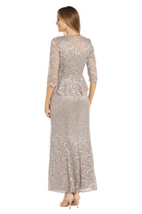 Glitter Long Jacket Dress Formal Petite R&M Richards 1985P