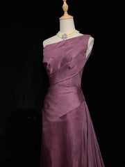 Beautiful Prom Dresses Mermaid One Shoulder Purple Long Formal Evening Outfits N3664