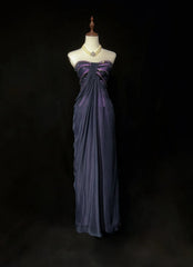 Vintage Prom Aesthetic Dresses A line Sweetheart Purple With Beading Long Formal Dress N3064