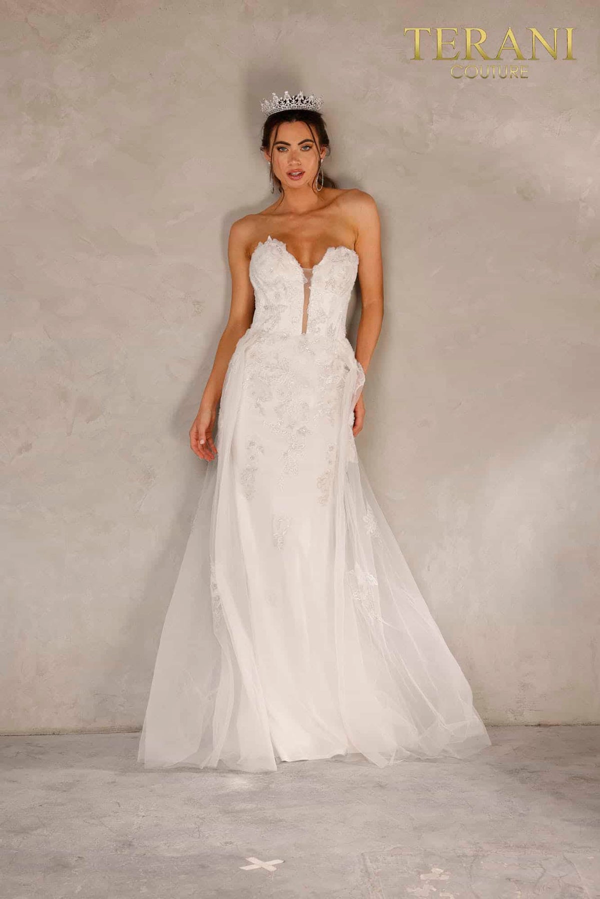 Terani Couture 2111P4055 Strapless Long Prom Dress