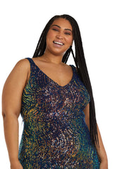 Nightway 22096W Long Evening Sequins Formal Dress