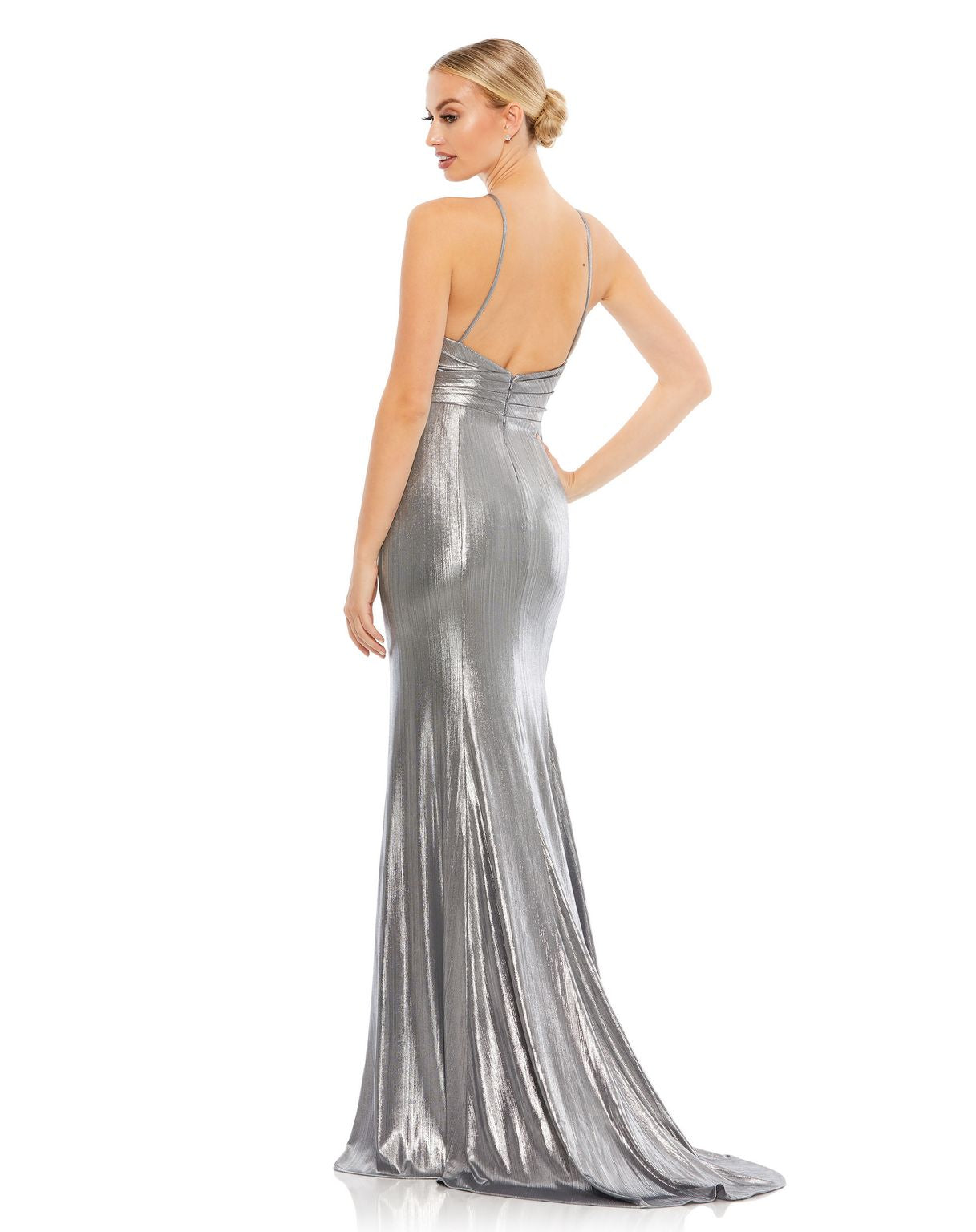 Prom Long Formal Metallic Dress Metallic Fabric Mac Duggal 26408