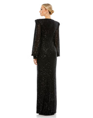 Long Sleeve Sequin Evening Formal Dress Long Sleeve Sequin Evening Mac Duggal 26722