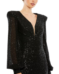 Long Sleeve Sequin Evening Formal Dress Long Sleeve Sequin Evening Mac Duggal 26722