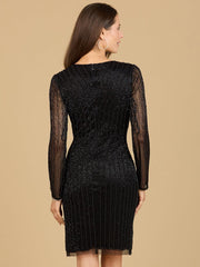 Lara Dresses 29164 Beaded Long Sleeve Cocktail Dress