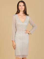 Lara Dresses 29164 Beaded Long Sleeve Cocktail Dress