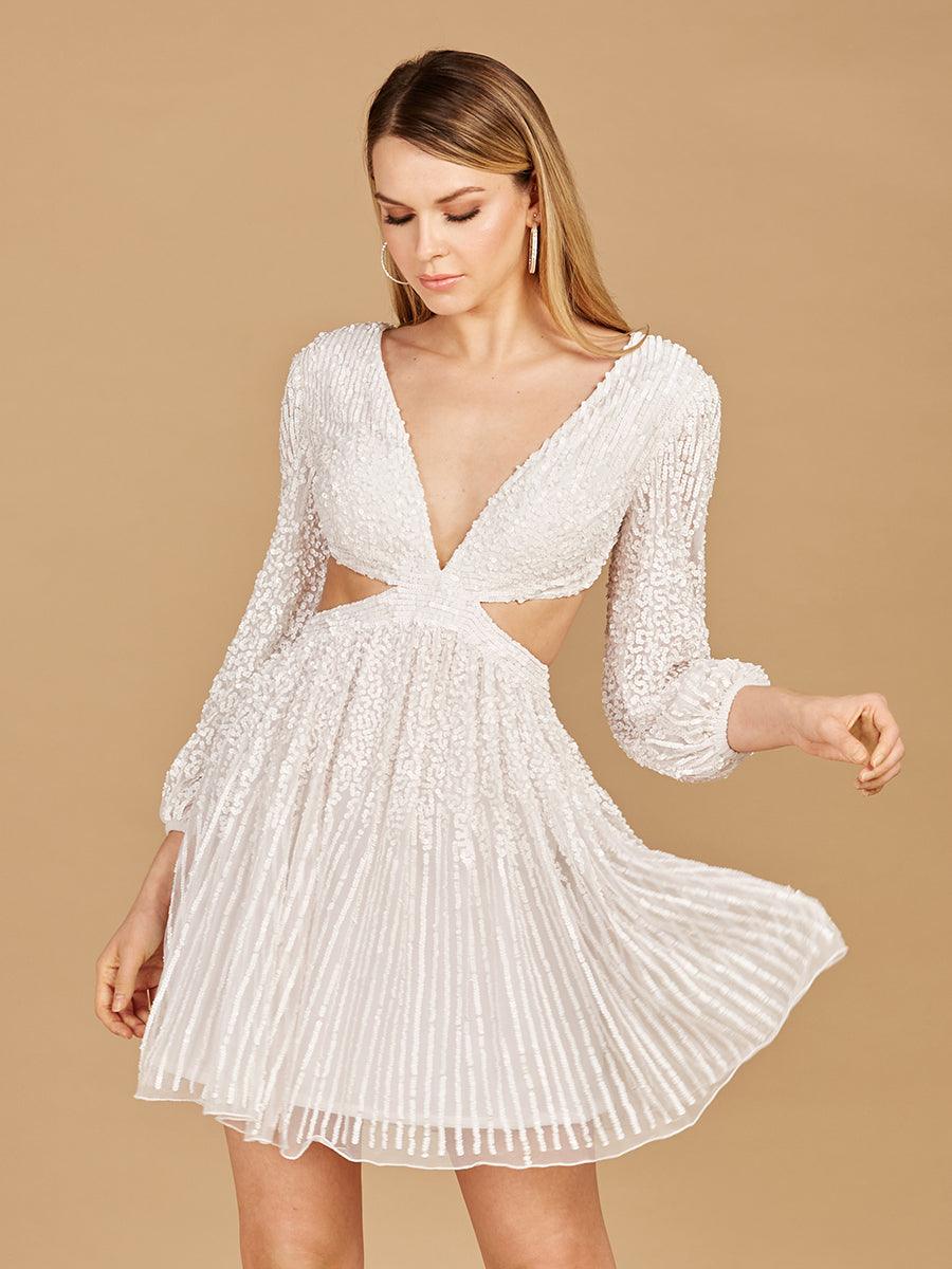 Lara Dresses 29288 Long Sleeve Cut Out Cocktail Dress