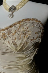 Vintage Prom Dresses 2000s Mermaid Sweetheart Champagne With Beading Long Prom Gown N3023