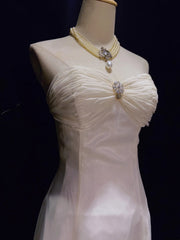 Beautiful Prom Dresses A Line Sweetheart White Chiffon With Ruffle Long Evening Outfits N3335