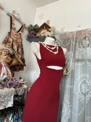 Modest Prom Dresses Mermaid Burgundy With Split Long Formal Evening Dress N3868