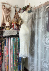 Classy Prom Dresses Sheath Lace Ivory Bodycon Long Formal Evening Outfits N3762