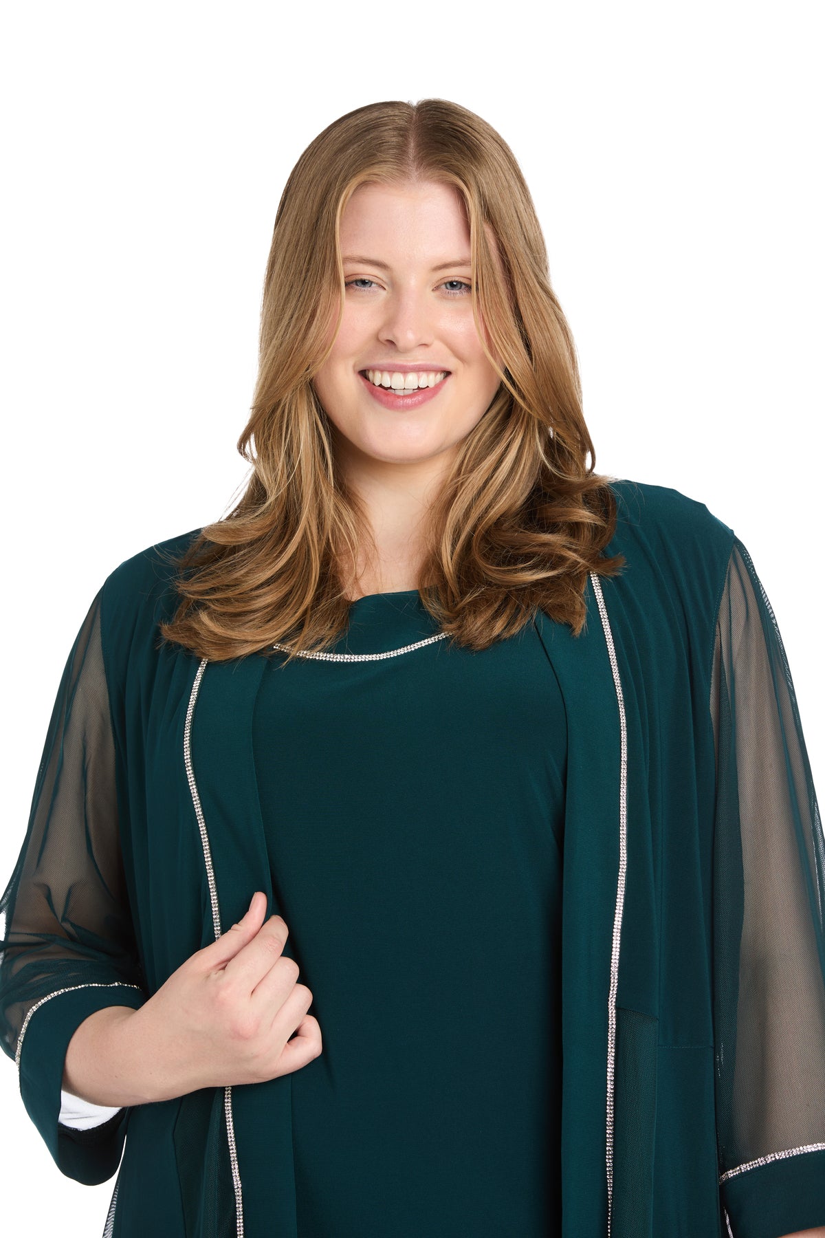 Short Plus Size Dress Two Piece Jacket R&M Richards 3054W