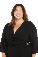 Short Ruffle Dress Cocktail Plus Size R&M Richards 3071W