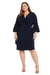 Short Ruffle Dress Cocktail Plus Size R&M Richards 3071W