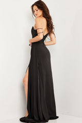 Jovani 36538 Corset High Slit Long Formal Prom Dress