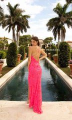 Primavera Floral-Beaded Long Formal Dress 3731