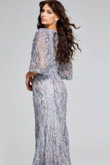 Jovani 38110 Long Mermaid Formal Beaded Sequin Evening Dress