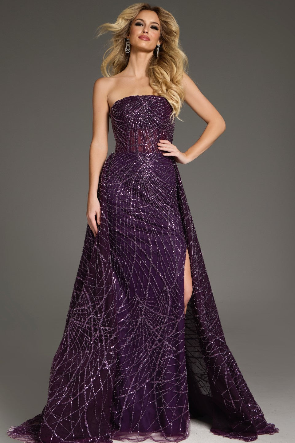 Jovani 39029 A Line Formal Long Sequin Evening Prom Dress