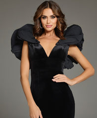 Jovani 39973 Fitted Long Velvet Formal Evening Dress