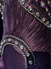 Vintage Prom Dresses Mermaid V Neck Purple Chiffon 80s With Beading Long Formal Evening Outfits N3896